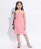 Taffykids 100% Cotton Woven Sleeveless Lace Detailed Smocked Dress - Peach & Pink