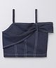 Taffykids Knit Sleeveless Threadwork Detailed Crop Top - Blue