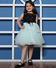 Bella Moda Net Woven Sleeveless Sequin Embellished Bow Applique Dress -  Black