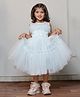 Bella Moda Net Woven Sleeveless Ruffle Detailed Tiered Dress - Blue