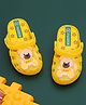 Yellow Bee Teddy Bear Applique Detailed Perforated Clogs - Yellow