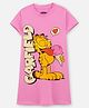 Nap Chief Cotton Knit Garfield Featuring Half Sleeves Character Printed Relaxed Fit Dress - Pink