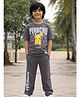 Nap Chief Cotton Half Sleeves Pokemon Pikachu Printed Oversized Fit T-Shirt And Joggers Set - Dark Grey