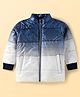 Pine Kids Woven Full Sleeves Front Open Padded Jacket with Ombre Colors - Blue