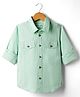 Kookie Kids Poplin Woven Full Sleeves Striped Shirt - Light Green