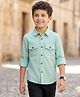 Kookie Kids Poplin Woven Full Sleeves Striped Shirt - Light Green