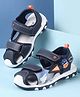 Cute Walk by Babyhug Velcro Closure PU Sandal with Sport Patch - Blue