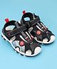 Cute Walk by Babyhug Sandals with Velcro Closure & Sports Applique - Black