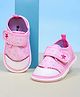 Cute Walk by Babyhug Velcro Closure Hearts Printed Casual Shoes With Lace Detailing - Pink