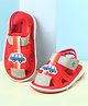 Cute Walk by Babyhug Sandals With Velcro Closure & Vehicle Print - Red
