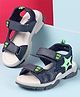 Cute Walk by Babyhug Velcro Closure Sandals with Star Applique - Navy Blue