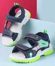 Cute Walk by Babyhug Velcro Closure Sandal With Colour Block - Navy Blue