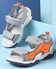 Cute Walk by Babyhug Velcro Closure Sandals - Grey & Orange