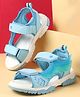 Cute Walk by Babyhug Velcro Closure Sandals with Feather Applique - Aqua Blue