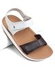 Pine Kids Solid Sandals with Velcro Closure - Brown Grey & Black