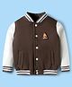 Pine Kids Woven Full Sleeves Bomber Jacket With Adventure Patch - Brown