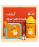 Rabitat Playdate Squad Combo Lunchmate Mini & Stailess Steel Play 3.0 Sipper Bottle with Giraffe Print - Orange