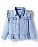 Pine Kids Cotton Woven Full Sleeves Solid Denim Jacket - Light Blue