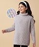 Pine Kids Knit Full Sleeves Pullover Sweater With Cable Knit Design & Turtle Neck - Multi Colour