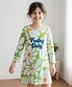 Pine Kids Cotton Knit Full Sleeves Nighty With Floral Print - Light Green