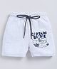 Parrot Crow Cotton Knit Captain Text Printed Shorts - White
