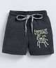 Parrot Crow Cotton Knit Friends Of The World Text Printed Shorts - Grey