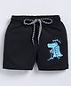 Parrot Crow Cotton Knit Crocodile Printed Shorts - Black