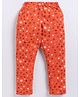 Parrot Crow Cotton Knit Floral Printed Pajama - Rust Orange
