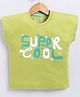 Parrot Crow Cotton Knit Half Dolman Sleeves Super Cool Text Printed Tee - Lime Green