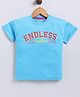 Parrot Crow Cotton Knit Half Sleeves Endless Dreams Text Printed Tee - Royal Blue