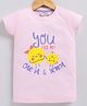 Parrot Crow Cotton Knit Short Sleeves You Are My One In A Lemon Text Printed Tee - Baby Pink