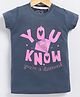 Parrot Crow Cotton Knit Short Sleeves You Know You Are A Diamond Text Printed Tee - Navy Blue