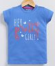 Parrot Crow Cotton Knit Short Sleeves Hey Pretty Girl Text Printed Tee - Royal Blue