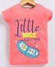 Parrot Crow Cotton Knit Short Sleeves Little Miss Calling Text Printed Tee - Peach