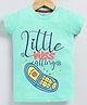 Parrot Crow Cotton Knit Short Sleeves Little Miss Calling Text Printed Tee - Green