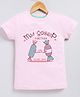 Parrot Crow Cotton Knit Short Sleeves My Gossip Partner Text Printed Tee - Pink
