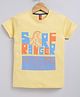 Parrot Crow Cotton Knit Half Sleeves Surf Ranger Text Printed Tee - Lemon Yellow