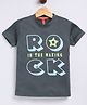 Parrot Crow Cotton Knit Half Sleeves Rock In The Making Text Printed Tee - Light Grey