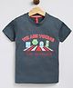 Parrot Crow Cotton Knit Half Sleeves We Are Young Text Printed Tee - Light Grey