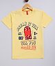 Parrot Crow Cotton Knit Half Sleeves Break It TIll You Make It Text Printed Tee - Lemon Yellow
