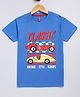 Parrot Crow Cotton Knit Half Sleeves Classic Text & Cars Printed Tee - Royal Blue