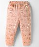 Ollypop Sinker Knit Full Length Lounge Pant with Vehicle Print - Peach