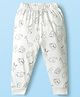 Ollypop Sinker Knit Full Length Lounge Pant With Animal Print - White