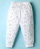 Ollypop Sinker Knit Full Length Lounge Pant with Space Theme Print - White