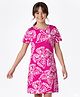 Pine Kids Cotton Knit Half Sleeves Nighty With Butterfly Print - Fuschia