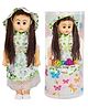 FunBlast Cute Doll Toy with Dress for Girls  Pack of 1 Random Color - Height 40 cm
