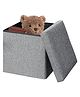 FunBlast Portable & Foldable Storage Stool with Seat Cushion  Grey