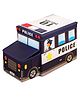 FunBlast Police Car Shaped Multi-Functional Foldable Ottoman Box - Blue