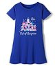 Pine Kids Cotton Knit Half Sleeves Nighty With Text Print - Blue