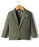 Rikidoos Full Sleeves Ribbed Blazer - Olive Green